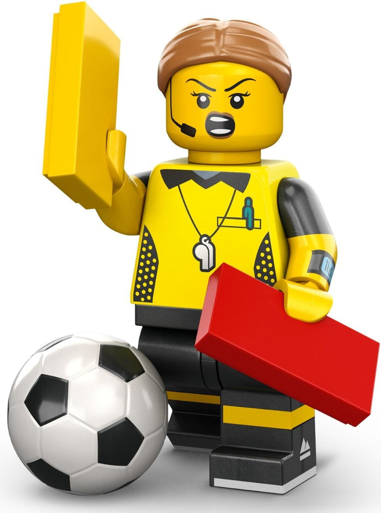 LEGO Football Referee is a Series 24 minifigure that contains 7 pieces and was released as part of the collectable series in 2023. The LEGO set number for Football Referee is 71037.