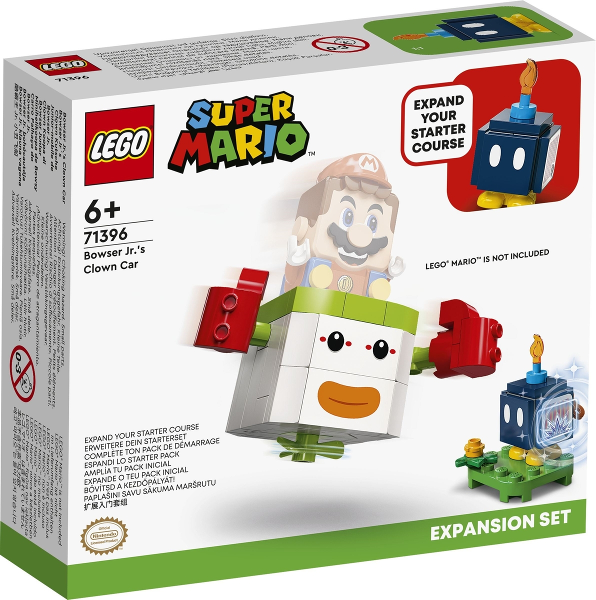 Box art for LEGO Super Mario Bowser Jr.’s Clown Car, Expansion Set 71396