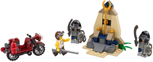 Display for LEGO Pharaoh's Quest Golden Staff Guardians 7306