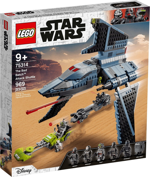 LEGO Disney Star Wars The Bad Batch Attack Shuttle 75314 Building Toy, 969 pcs, 9+