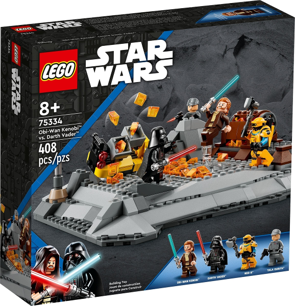 Box art for LEGO Star Wars Obi-Wan Kenobi vs. Darth Vader 75334