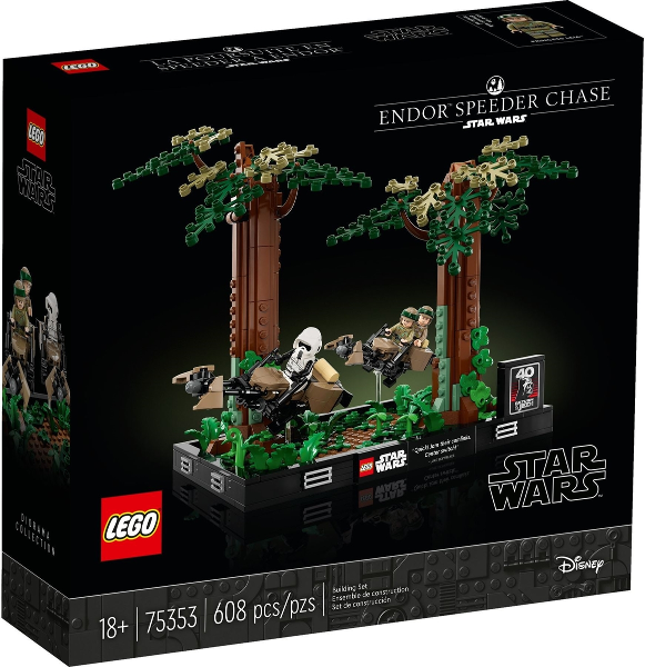 Box art for LEGO Star Wars Endor Speeder Chase Diorama 75353