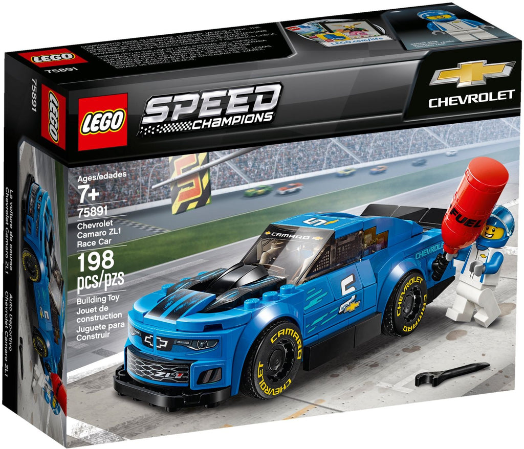 Box art for LEGO Speed Champions Chevrolet Camaro ZL1 Race Car 75891