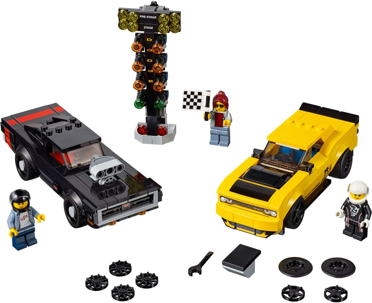 Display for LEGO Speed Champions 2018 Dodge Challenger SRT Demon and 1970 Dodge Charger R/T 75893