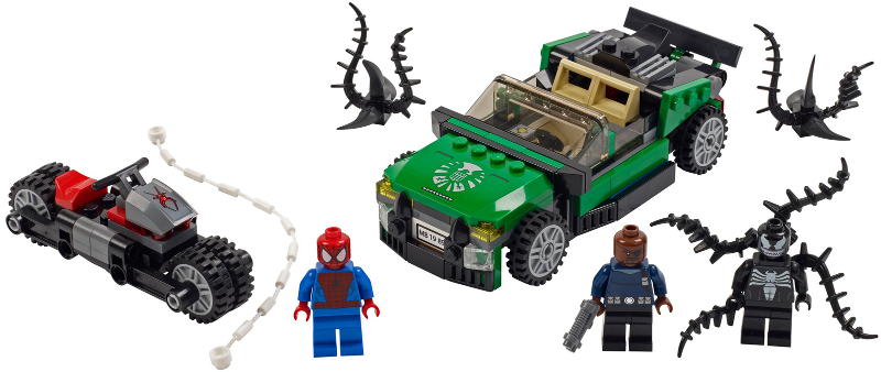 Display for LEGO Super Heroes Spider-Man: Spider-Cycle Chase 76004