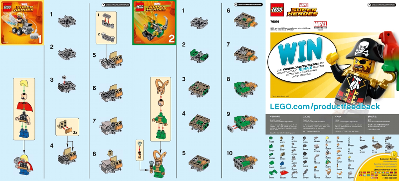 Instructions for LEGO (Instructions) for Set 76091 Mighty Micros: Thor vs. Loki  76091-1