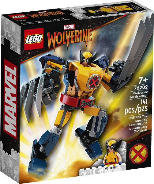 Box art for LEGO Super Heroes Wolverine Mech Armor 76202