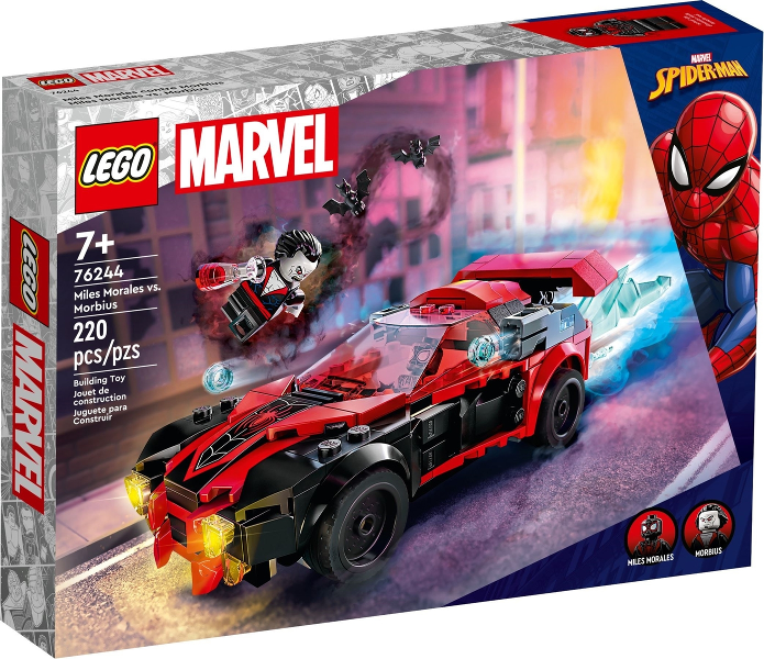 Box art for LEGO Super Heroes Miles Morales vs. Morbius 76244