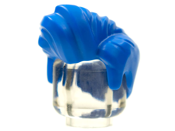 Display of LEGO part no. 80682 Blue Minifigure, Hair Male Pompadour