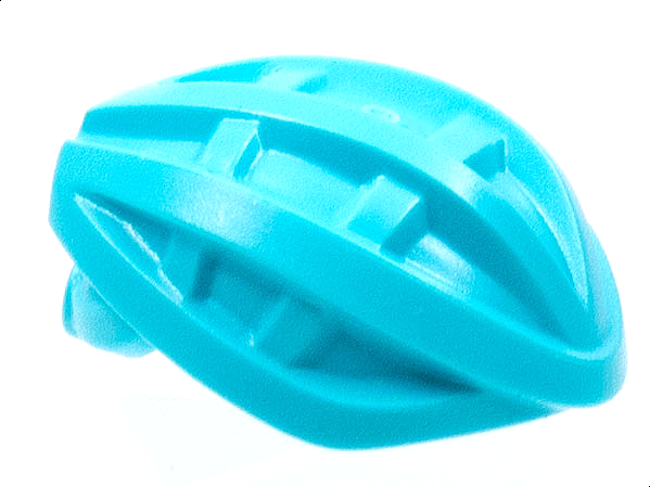 Display of LEGO part no. 80500 which is a Medium Azure Minifigure, Headgear Helmet Sports Cycling Aerodynamic 