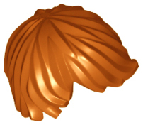 Display of LEGO part no. 87991 Minifigure, Hair Tousled with Side Part  which is a Dark Orange Minifigure, Hair Tousled with Side Part 