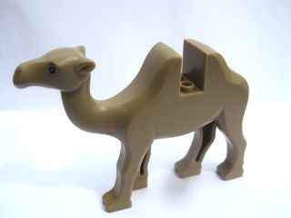 Display of LEGO part no. 88291c01pb01 Camel with Black Eyes and White Pupils Pattern  which is a Dark Tan Camel with Black Eyes and White Pupils Pattern 