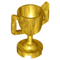 Display of LEGO part no. 89801 Minifigure, Utensil Trophy Cup  which is a Pearl Gold Minifigure, Utensil Trophy Cup 