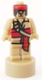 Display of LEGO part no. 90398pb001 Minifigure, Utensil Statuette / Trophy with Jack Sparrow Voodoo Doll Pattern  which is a Dark Tan Minifigure, Utensil Statuette / Trophy with Jack Sparrow Voodoo Doll Pattern 