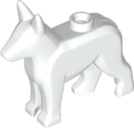 Display of LEGO part no. 92586 Dog, Alsatian / German Shepherd  which is a White Dog, Alsatian / German Shepherd 
