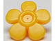 Display of LEGO part no. 93080g Friends Accessories Hair Decoration, Flower with Smooth Petals and Pin  which is a Bright Light Orange Friends Accessories Hair Decoration, Flower with Smooth Petals and Pin 