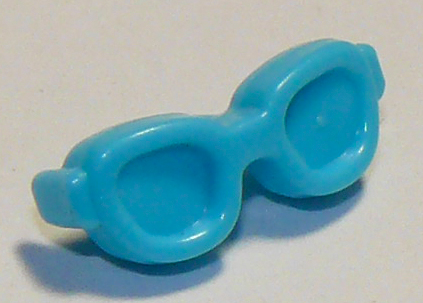 Display of LEGO part no. 93080l Friends Accessories Glasses, Oval Shaped with Pin  which is a Medium Azure Friends Accessories Glasses, Oval Shaped with Pin 
