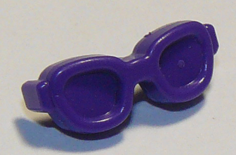 Display of LEGO part no. 93080l Friends Accessories Glasses, Oval Shaped with Pin  which is a Dark Purple Friends Accessories Glasses, Oval Shaped with Pin 