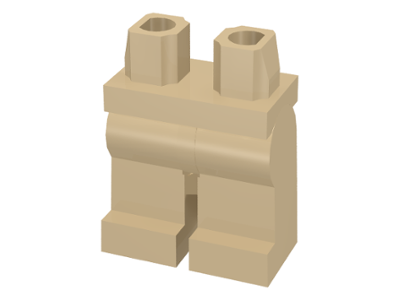 Display of LEGO part no. 970c00 Hips  and Legs Plain  which is a Tan Hips  and Legs Plain 