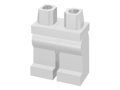 Display of LEGO part no. 970c00 Hips  and Legs Plain  which is a White Hips  and Legs Plain 