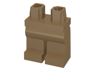 Display of LEGO part no. 970c00 Hips  and Legs Plain  which is a Dark Tan Hips  and Legs Plain 