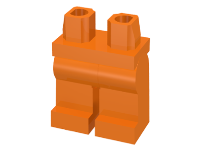 Display of LEGO part no. 970c00 Hips  and Legs Plain  which is a Orange Hips  and Legs Plain 