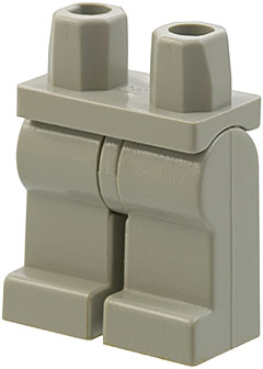 Display of LEGO part no. 970c00 Hips  and Legs Plain  which is a Light Gray Hips  and Legs Plain 