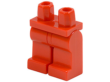 Display of LEGO part no. 970c00 Hips  and Legs Plain  which is a Red Hips  and Legs Plain 