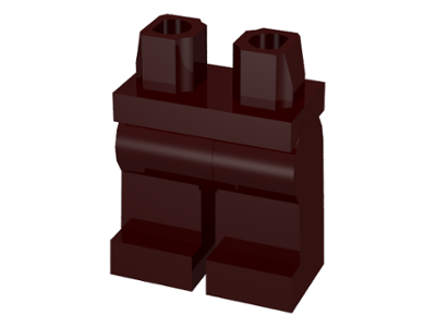 Display of LEGO part no. 970c00 Hips  and Legs Plain  which is a Dark Brown Hips  and Legs Plain 