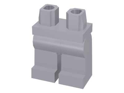 Display of LEGO part no. 970c00 Hips  and Legs Plain  which is a Light Bluish Gray Hips  and Legs Plain 