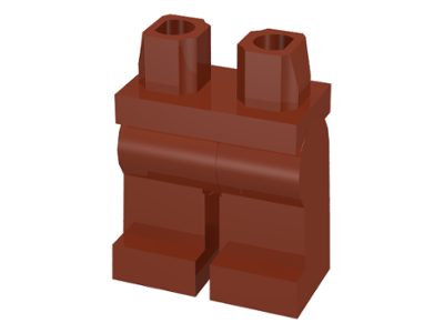 Display of LEGO part no. 970c00 Hips  and Legs Plain  which is a Reddish Brown Hips  and Legs Plain 