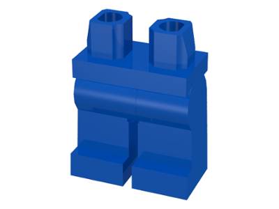 Display of LEGO part no. 970c00 Hips  and Legs Plain  which is a Blue Hips  and Legs Plain 