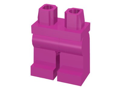 Display of LEGO part no. 970c00 Hips  and Legs Plain  which is a Dark Pink Hips  and Legs Plain 