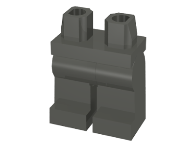 Display of LEGO part no. 970c00 Hips  and Legs Plain  which is a Dark Gray Hips  and Legs Plain 