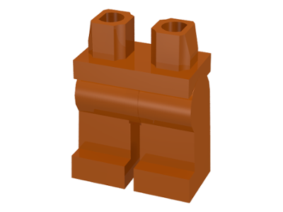 Display of LEGO part no. 970c00 Hips  and Legs Plain  which is a Dark Orange Hips  and Legs Plain 