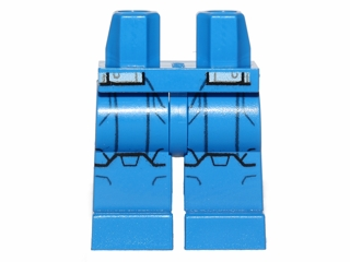 Display of LEGO part no. 970c00pb0252 which is a Blue Hips and Legs with SW Black Special Forces Clone Trooper Armor Pattern 