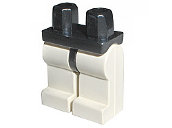 Display of LEGO part no. 970c01 Hips and White Legs  which is a Black Hips and White Legs 