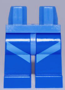Display of LEGO part no. 970c07pb04 Hips and Blue Legs with Diagonal Stripe Pattern  which is a Medium Blue Hips and Blue Legs with Diagonal Stripe Pattern 