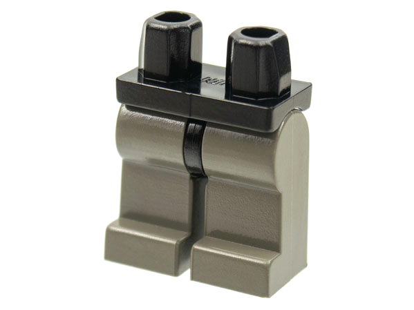 Display of LEGO part no. 970c10 Hips and Dark Gray Legs  which is a Black Hips and Dark Gray Legs 