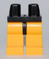 Display of LEGO part no. 970c110 Hips and Bright Light Orange Legs  which is a Black Hips and Bright Light Orange Legs 