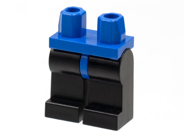 Display of LEGO part no. 970c11 Hips and Black Legs  which is a Blue Hips and Black Legs 