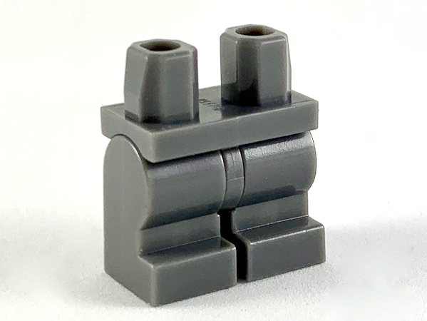 Display of LEGO part no. 970cm00 Hips and Medium Legs  which is a Dark Bluish Gray Hips and Medium Legs 