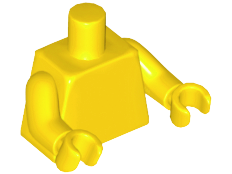 Display of LEGO part no. 973c00 Torso Plain  / Same Color Arms / Same Color Hands  which is a Yellow Torso Plain  / Same Color Arms / Same Color Hands 