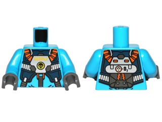 Torso Alien Conquest ADU Soldier with Protection Vest and Breathing Apparatus Pattern Arms Dark Bluish Gray Hands