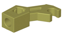 Display of LEGO part no. 98313 Arm Mechanical, Exo-Force / Bionicle, Thick Support  which is a Olive Green Arm Mechanical, Exo-Force / Bionicle, Thick Support 