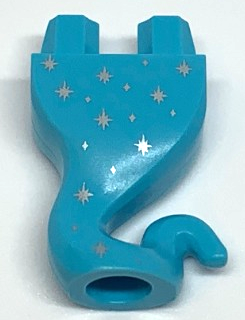 Display of LEGO part no. 98376pb01 Lower Body, Genie with Silver Stars Pattern  which is a Medium Azure Lower Body, Genie with Silver Stars Pattern 