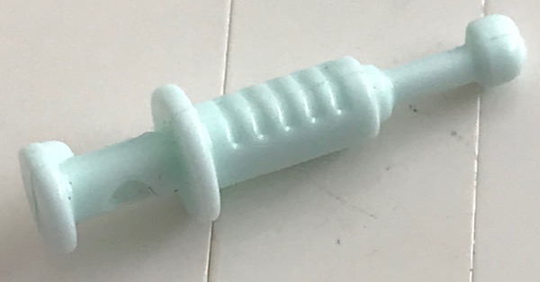 Display of LEGO part no. 98393i Friends Accessories Medical Syringe  which is a Light Aqua Friends Accessories Medical Syringe 