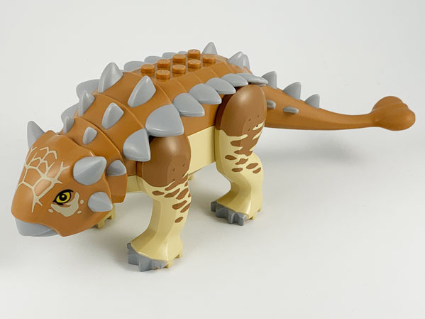 Display of LEGO part no. Ankylo01 Dinosaur Ankylosaurus  which is a Medium Nougat Dinosaur Ankylosaurus 