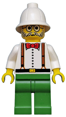 Display of LEGO Adventurers Dr. Charles Lightning