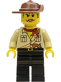 Display of LEGO Adventurers Johnny Thunder (Desert)